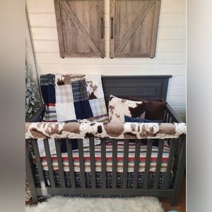 Cow Print and Stripes Baby Bedding Set